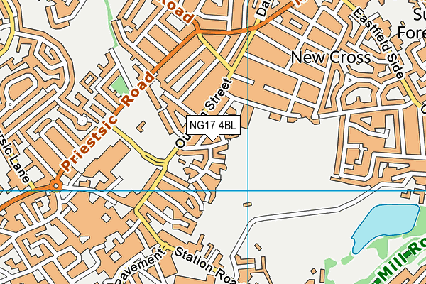 NG17 4BL map - OS VectorMap District (Ordnance Survey)