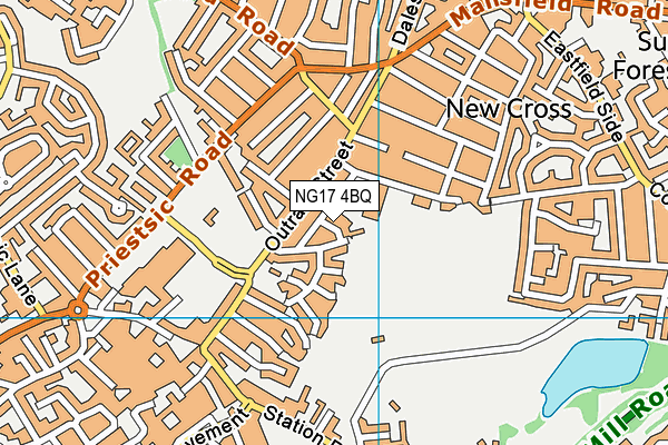 NG17 4BQ map - OS VectorMap District (Ordnance Survey)