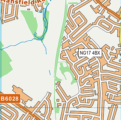 NG17 4BX map - OS VectorMap District (Ordnance Survey)