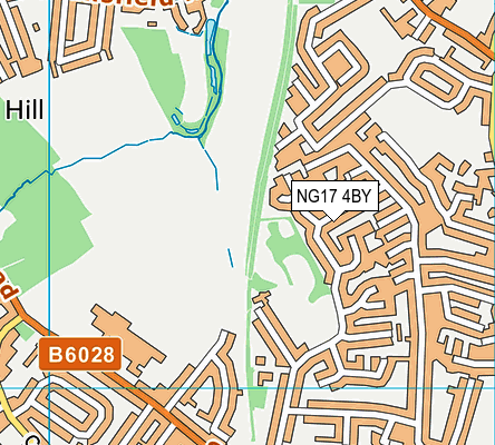 NG17 4BY map - OS VectorMap District (Ordnance Survey)