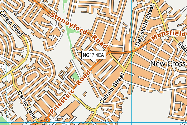 NG17 4EA map - OS VectorMap District (Ordnance Survey)