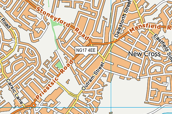 NG17 4EE map - OS VectorMap District (Ordnance Survey)
