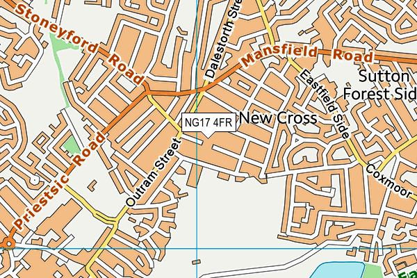 NG17 4FR map - OS VectorMap District (Ordnance Survey)