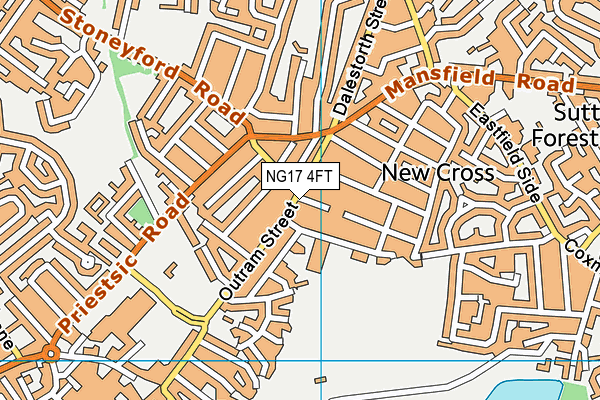 NG17 4FT map - OS VectorMap District (Ordnance Survey)