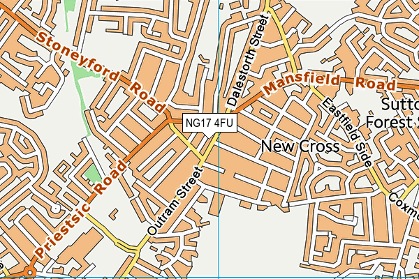 NG17 4FU map - OS VectorMap District (Ordnance Survey)