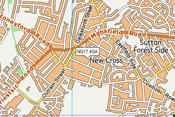 NG17 4GA map - OS VectorMap District (Ordnance Survey)