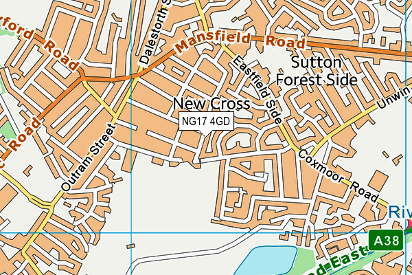 NG17 4GD map - OS VectorMap District (Ordnance Survey)