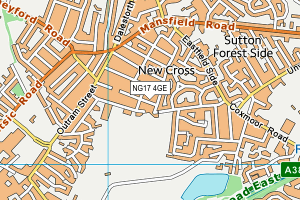 NG17 4GE map - OS VectorMap District (Ordnance Survey)