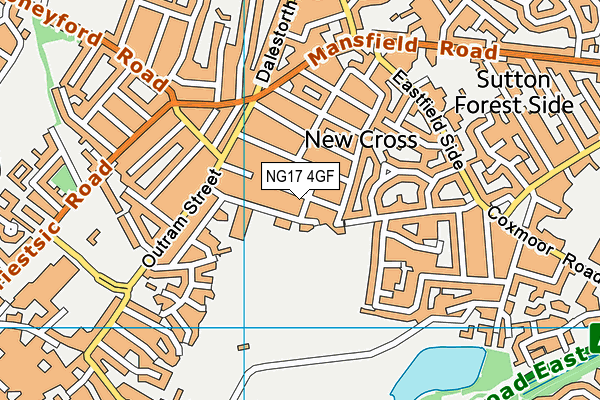 NG17 4GF map - OS VectorMap District (Ordnance Survey)