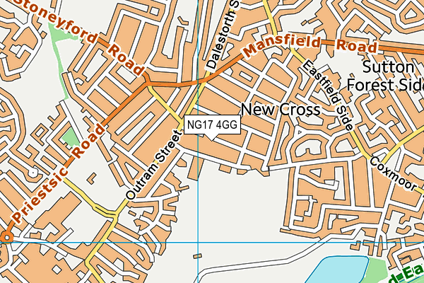 NG17 4GG map - OS VectorMap District (Ordnance Survey)