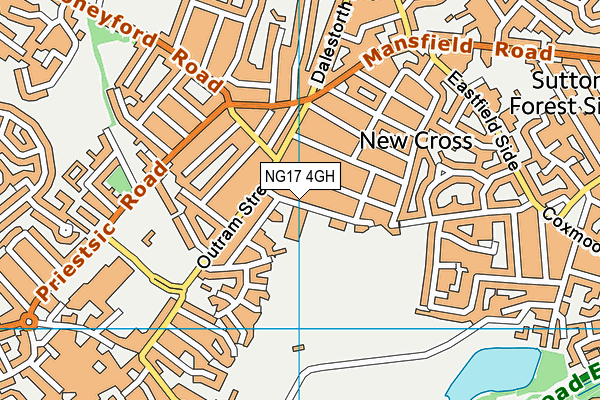 NG17 4GH map - OS VectorMap District (Ordnance Survey)