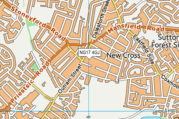 NG17 4GJ map - OS VectorMap District (Ordnance Survey)
