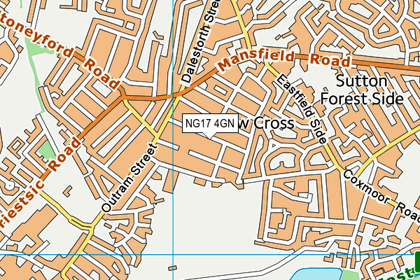 NG17 4GN map - OS VectorMap District (Ordnance Survey)
