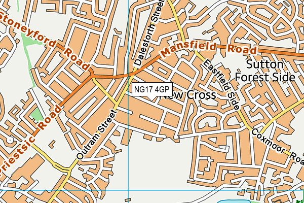 NG17 4GP map - OS VectorMap District (Ordnance Survey)