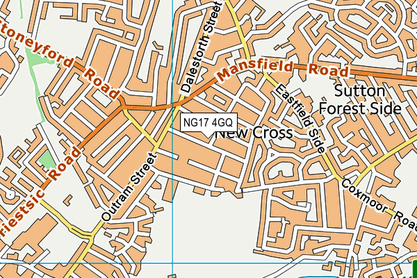 NG17 4GQ map - OS VectorMap District (Ordnance Survey)