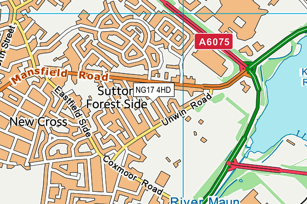 NG17 4HD map - OS VectorMap District (Ordnance Survey)