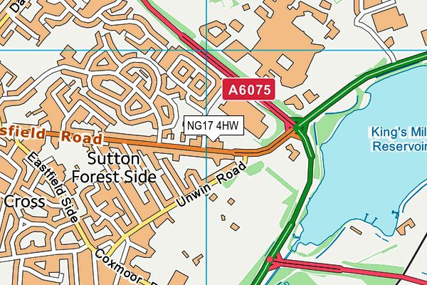 NG17 4HW map - OS VectorMap District (Ordnance Survey)