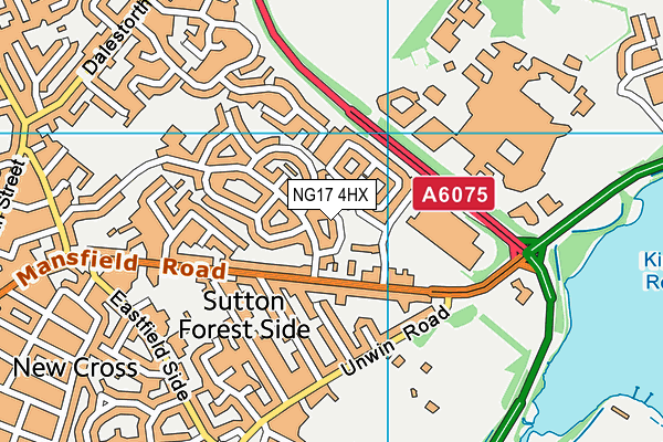 NG17 4HX map - OS VectorMap District (Ordnance Survey)