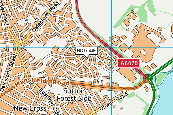 NG17 4JE map - OS VectorMap District (Ordnance Survey)