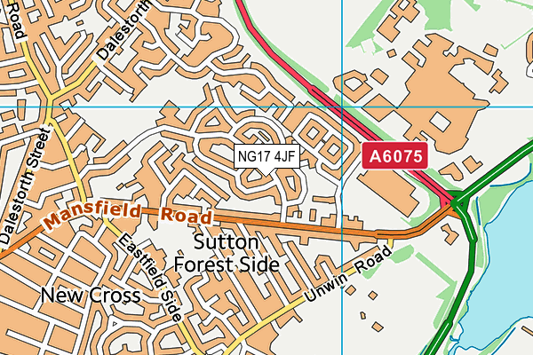 NG17 4JF map - OS VectorMap District (Ordnance Survey)