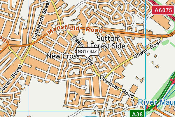 NG17 4JZ map - OS VectorMap District (Ordnance Survey)