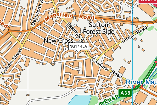 NG17 4LA map - OS VectorMap District (Ordnance Survey)