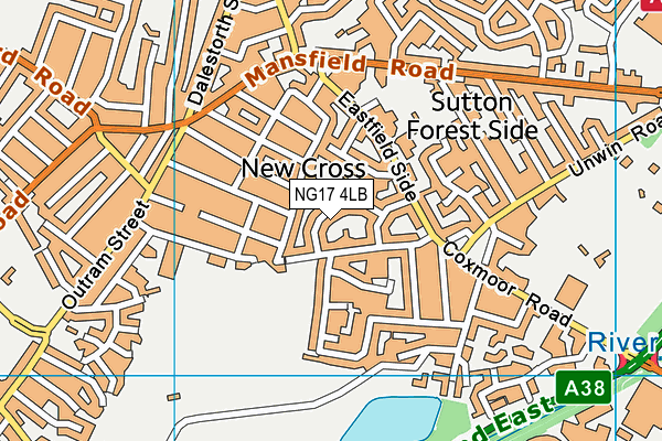 NG17 4LB map - OS VectorMap District (Ordnance Survey)