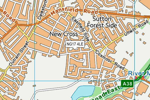 NG17 4LE map - OS VectorMap District (Ordnance Survey)