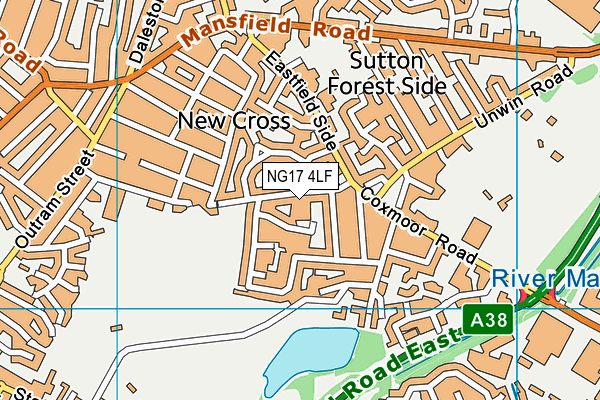 NG17 4LF map - OS VectorMap District (Ordnance Survey)