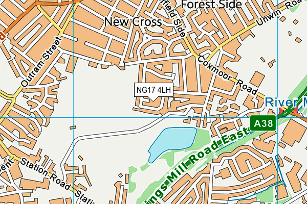 NG17 4LH map - OS VectorMap District (Ordnance Survey)