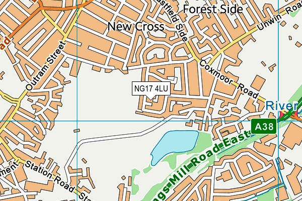 NG17 4LU map - OS VectorMap District (Ordnance Survey)