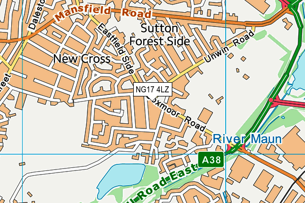 NG17 4LZ map - OS VectorMap District (Ordnance Survey)