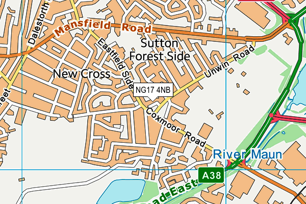 NG17 4NB map - OS VectorMap District (Ordnance Survey)