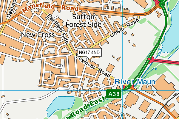 NG17 4ND map - OS VectorMap District (Ordnance Survey)