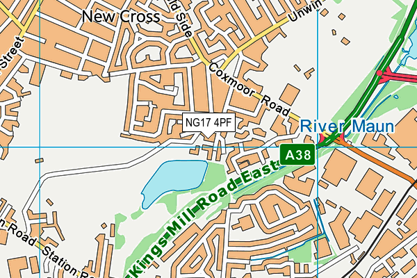 NG17 4PF map - OS VectorMap District (Ordnance Survey)