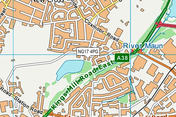 NG17 4PG map - OS VectorMap District (Ordnance Survey)