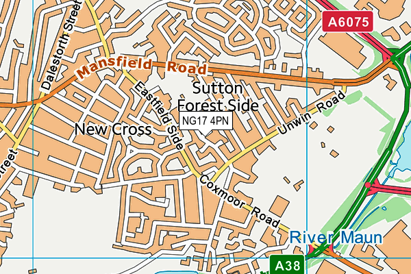 NG17 4PN map - OS VectorMap District (Ordnance Survey)