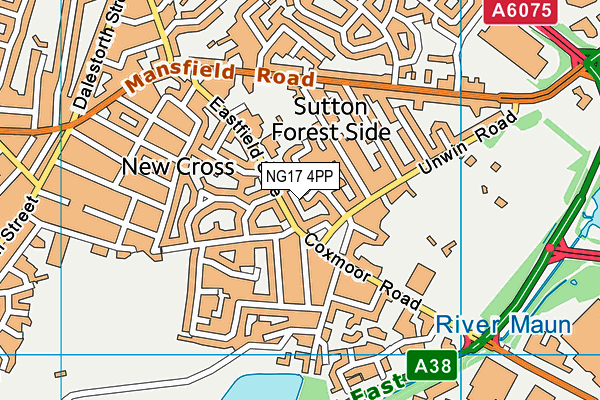 NG17 4PP map - OS VectorMap District (Ordnance Survey)