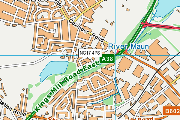 NG17 4PS map - OS VectorMap District (Ordnance Survey)