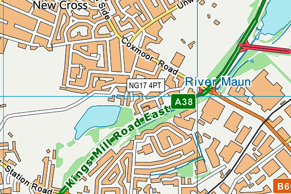 NG17 4PT map - OS VectorMap District (Ordnance Survey)