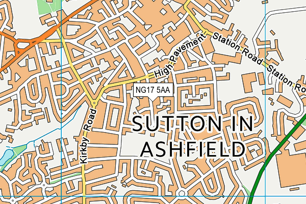 NG17 5AA map - OS VectorMap District (Ordnance Survey)