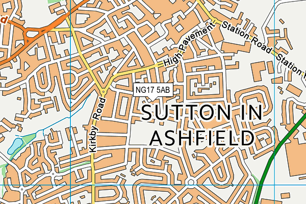 NG17 5AB map - OS VectorMap District (Ordnance Survey)