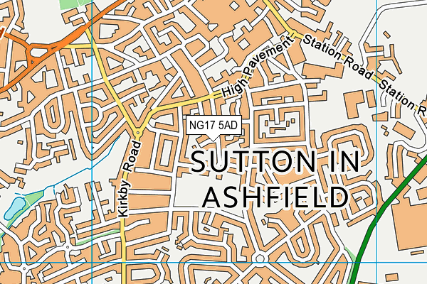 NG17 5AD map - OS VectorMap District (Ordnance Survey)