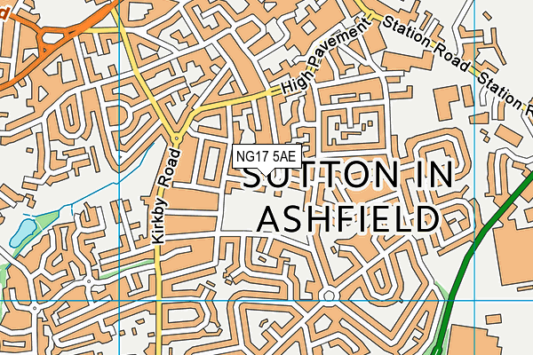 NG17 5AE map - OS VectorMap District (Ordnance Survey)