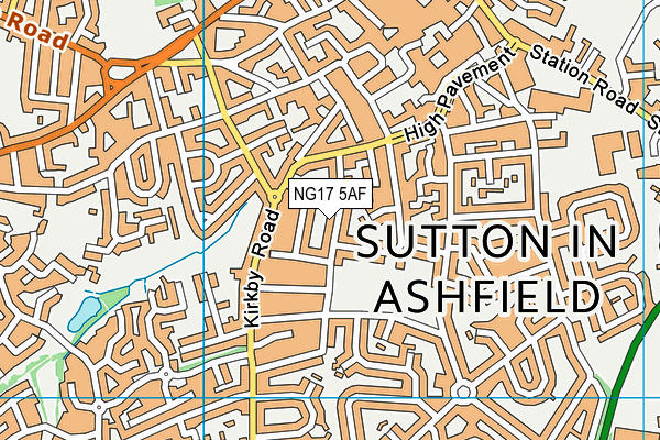 NG17 5AF map - OS VectorMap District (Ordnance Survey)