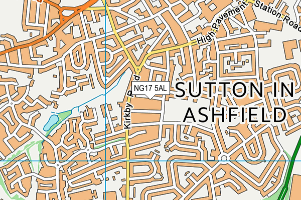 NG17 5AL map - OS VectorMap District (Ordnance Survey)