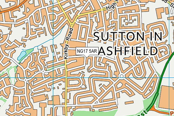 NG17 5AR map - OS VectorMap District (Ordnance Survey)