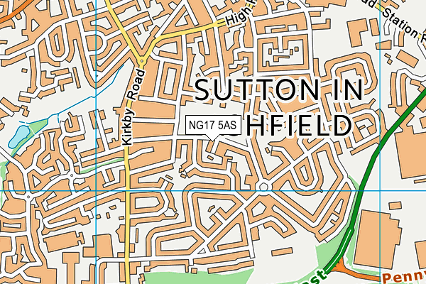 NG17 5AS map - OS VectorMap District (Ordnance Survey)