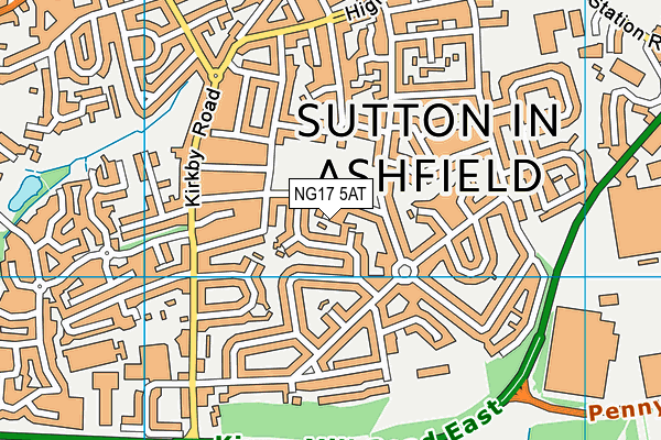 NG17 5AT map - OS VectorMap District (Ordnance Survey)