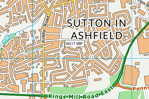 NG17 5BP map - OS VectorMap District (Ordnance Survey)